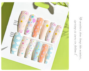 Venta al por mayor larga bailarina ataúd prensa <span class=keywords><strong>en</strong></span> las <span class=keywords><strong>uñas</strong></span> 3D <span class=keywords><strong>relieve</strong></span> diseño acrílico <span class=keywords><strong>uñas</strong></span> postizas para mujeres <span class=keywords><strong>uñas</strong></span> artificiales de lujo - Product Image 3