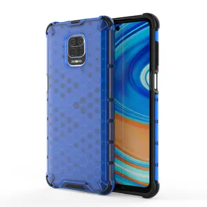 Hot Verkopen Goedkope Luxe Soft Tpu Hard Pc Honingraat Ontwerp Costom Telefoon Case Voor Xiaomi Redmi Note 9 S 9 S Case