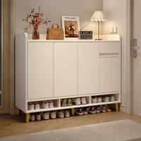Meuble de rangement à chaussures moderne avec 4 portes et 1 tiroir, organisateur d'entrée, armoire à chaussures autoportante pour couloir