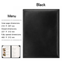 Penutup Menu Restoran Kulit PU Imitasi A4, Tempat Menu, Folder Display untuk Kafe, Bar, Hotel, Warna Dapat Disesuaikan, Coklat, Hitam, Putih
