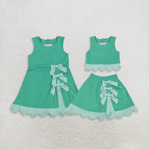 Nouveautés RTS : Ensembles de vêtements pour bébés filles, enfants, chemises sans manches, jupes à volants, shorts, ensembles de yoga et de sport - Product Image 1