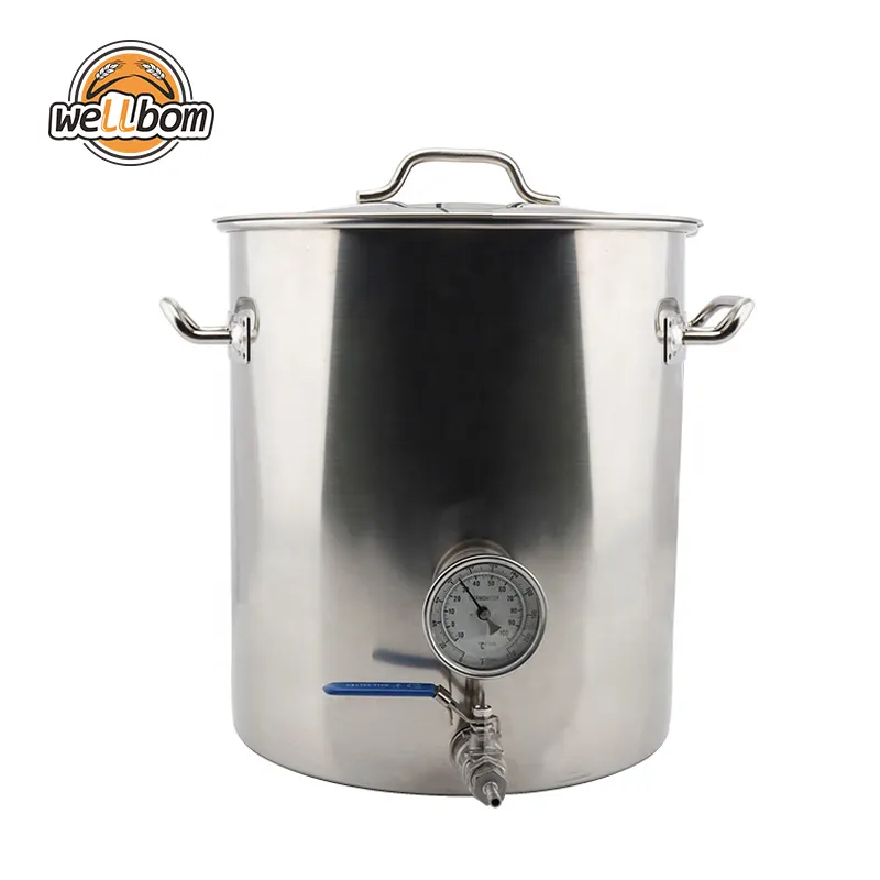 Chaleira de cerveja de aço inoxidável, 20l 30l 40l 50l 60l