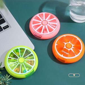 Portable Frosted <b>Clear</b> 4-Grid Round Pill Medicine <b>Box</b> Mini Dust-proof Travel Pill Dispenser Organizer Novelty <b>Gift</b> Idea - Product Image 2