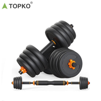 Ensemble d'haltères multifonction TOPKO 6 en 1, 40 kg, réglable, barre multifonction, kettlebell pour la musculation à domicile
