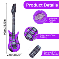 Jouet de guitare gonflable coloré de 95cm pour décorations de fête et plaisir de piscine Matériau en PVC écologique