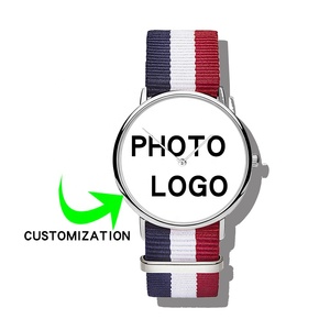 Orologio Personalizzato per Coppie in Oro Rosa e Argento, Unisex, Minimalista <span class=keywords><strong>con</strong></span> Cinturino in Nylon Intrecciato per Branding Aziendale e Regali - Product Image 1