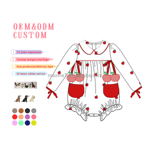 Ensemble de vêtements printemps et automne à manches longues pour filles Ensemble 2 pièces pour petites filles Ensemble soeur Broderie pomme pour filles - Product Image 4