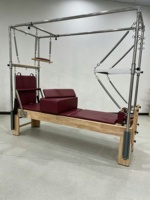 Equipo de Pilates Profesional 3 en 1 de Madera de Roble, Cadillac Reformer con Trapecio Completo, para Estudio o Uso Comercial
