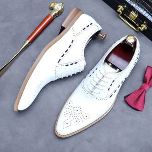 Chaussures en cuir formelles pour hommes, chaussures en cuir blanc pour hommes, chaussures en cuir de vachette pleine fleur anglaises pour événements formels et mariages - Product Image 6