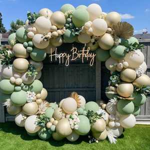 Wedding Birthday Party Background Decor 162Pcs Avocado <b>Green</b> <b>Balloons</b> Garland Arch Creamy White Retro Olive <b>Green</b> <b>Balloon</b> - Product Image 1