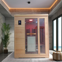 Sauna carré extérieur moderne à infrarouge en bois à spectre complet pour usage domestique, vente en gros, personnalisable