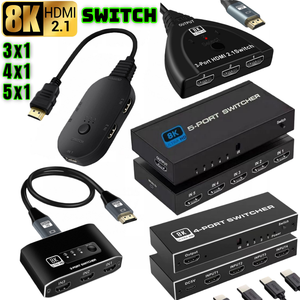 สวิตช์ <span class=keywords><strong>HDMI</strong></span> <span class=keywords><strong>8K</strong></span> 60Hz 4K <span class=keywords><strong>120Hz</strong></span> 3X1 <span class=keywords><strong>8K</strong></span> อะแดปเตอร์ตัวสลับ2.1 <span class=keywords><strong>HDMI</strong></span> ตัวแปลงสวิตช์ Hdmi2.1 3 in 1สำหรับ PS4 PS5 HDTV projectto - Product Image 1
