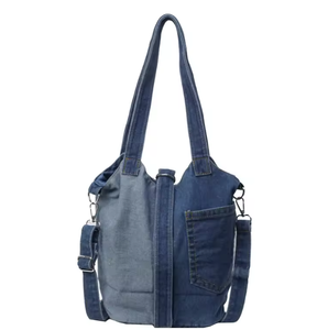 Wallet and handbag, Korean <b>canvas</b> denim handbag, women's casual handbag, water bucket, women's shopping <b>bag</b> - Product Image 3