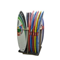 Étagère de présentation en bois avec vitrine à quatre côtés pour planches de surf, support autoportant multi-niveaux pour magasin de sport