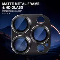 Protecteur d'écran en verre d'objectif de caméra à couverture complète en métal pour iPhone 16 Pro Max / 16 Plus Protecteur d'objectif de caméra à anneau métallique
