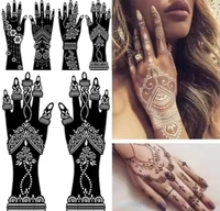 Autocollants de tatouage au henné temporaire colorés pour le corps entier, motifs marron, pochoirs de tatouage au henné sexy