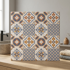 Azulejos de Cerámica Rústicos con Patrón Marroquí Vintage de 400x400 mm, Impresión Digital Decorativa para Interiores - Product Image 6
