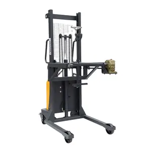 HaizhiLi Semi Electric Dump and Flip Forklift the ladle Oil Drum Clamp Barrel Lifter Handling Stacker Equipment
