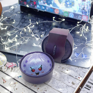 Jouet de décompression en TPR souple à rebond lent, en forme de boulette vapeur simulée avec effet miroir, motif Le Jin et expression de dessin animé, pour soulager le stress - Product Image 2