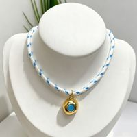 Collier en paracorde plaqué or 18 carats avec breloque zircon, tendance estivale, pour la fabrication de bijoux DIY, accessoires de mode