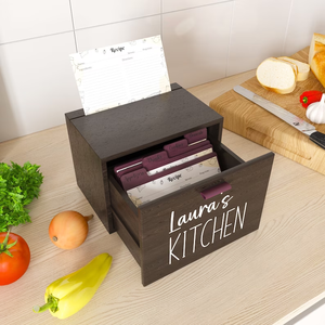 Vintage Wooden <strong>Recipe</strong> <strong>Box</strong> Wooden <strong>Recipe</strong> Card <strong>Box</strong> Dark Wood <strong>Recipe</strong> <strong>Box</strong> - Product Image 3