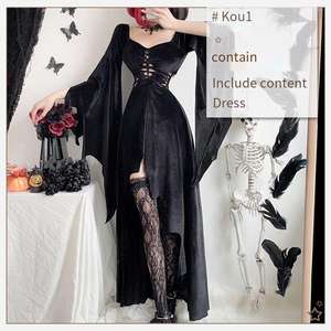 Ropa gótica Steampunk <span class=keywords><strong>disfraz</strong></span> de Halloween para mujer Anime Cosplay vestido negro bruja Vestidos largos vampiro <span class=keywords><strong>novia</strong></span> Qutfit Sexy - Product Image 5