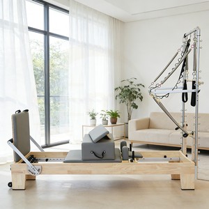Emax Reformer Pilates en Bois de Haute Qualité, Demi-Trapec, Réglable, Commercial, <span class=keywords><strong>pour</strong></span> Studio de Yoga, Portable, Multifonctionnel, <span class=keywords><strong>pour</strong></span> Exercices - Product Image 1