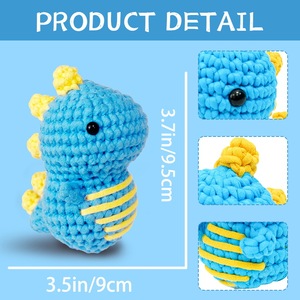 Kits de <span class=keywords><strong>crochet</strong></span> pour débutants, kits de <span class=keywords><strong>crochet</strong></span> faits main à thème animalier en fibre acrylique, avec tutoriel en anglais - Product Image 4