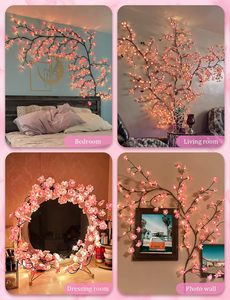 Guirlande lumineuse flexible en forme de cerisier, lumière murale DIY <span class=keywords><strong>pour</strong></span> intérieur, Noël, indice de protection IP65, blanc chaud, lumière d'ambiance <span class=keywords><strong>pour</strong></span> chambre à coucher, tête de lit - Product Image 5