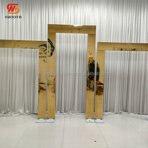 LEDA Hot Sale Square Stainless Steel Mirror Arch Gold <b>Backdrop</b> <b>Stand</b> for Wedding Events Decoration - Product Image 3
