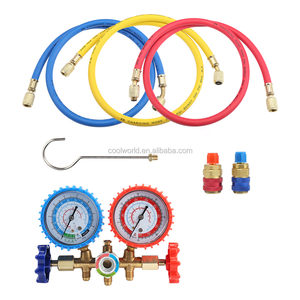 Brass <span class=keywords><strong>Manifold</strong></span> <span class=keywords><strong>Gauge</strong></span> <span class=keywords><strong>Set</strong></span> para R12 R22 R134a R502 HVAC A/C Refrigeração Charging Service - Product Image 2