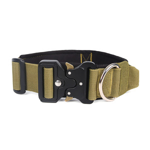Colliers pour animaux de compagnie en nylon tendance, boucle en métal, collier d'entraînement réglable, chien moyen et grand, logo personnalisé, collier tactique pour chien de <span class=keywords><strong>designer</strong></span> - Product Image 4