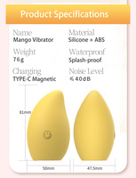 Leises Mango-Vibrationsmassagegerät aus Silikon, G-Punkt-Klitoris-Stimulator für Frauen, Typ-C-Magnetladung, Sexspielzeug für Erwachsene