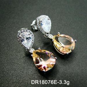 Pendientes Colgantes Alexander de Plata de Ley 925 al por Mayor para Mujer, Joyería con Piedras de Color Cambiable - Product Image 4