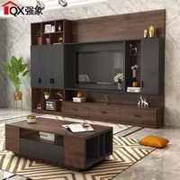 Meuble TV moderne de luxe en marbre et ensemble de table basse extensible en bois pour salon mobilier de maison multifonction