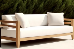 Sofá de Madera de Teca Moderno para Patio, Sofá de Jardín de Madera de Teca para Exteriores - Product Image 5