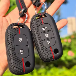 Custodia Protettiva in Silicone per Chiave Auto <span class=keywords><strong>Renault</strong></span> Kwid 2023 Trafic <span class=keywords><strong>Clio</strong></span> Kadjar <span class=keywords><strong>Clio</strong></span> 5 Captur Arkana Sandero Stepway Logan Twingo Portachiavi - Product Image 1