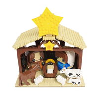 MOC7772 Naissance de Jésus 765 pièces Têtes carrées Le récit de la Nativité Blocs de construction éducatifs à assembler pour enfants Jouets cadeaux
