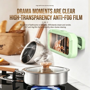 Retráctil 360 °   Soporte Giratorio para Teléfono Móvil con Certificación IPX6 a Prueba de Agua, para Cocina y Baño, Antivaho y con Pantalla Táctil Suave, Estuche de Almacenamiento para Teléfono - Product Image 2