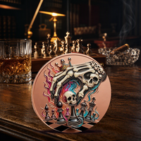 Pièce d'échecs en cuivre pur 999 de 1 oz et 5 oz, style squelette, haute définition, imprimée UV, peinte, ronde, en métal, cadeau