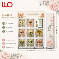 Distributeur automatique de fleurs fraîches réfrigérées intelligent, directement de l'usine, pour la vente au détail en libre-service 24h/24