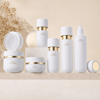 Nouvel ensemble de flacons en verre blanc mat de luxe avec pompe à pression, flacon pour lotion essence, pot de crème pour le visage 50g, emballage cosmétique pour soins de la peau