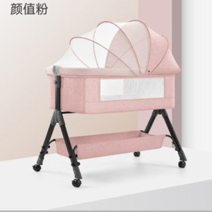 Xách tay Gấp chiều cao có thể điều chỉnh mới sinh trẻ mới biết đi nôi nôi em bé giường du lịch di động cũi với màn chống muỗi - Product Image 5
