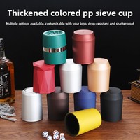 Gobelet à dés en mélamine, design à côtés droits, pour double jeu de dés, shaker manuel, options colorées, 5 dés inclus - Divertissement pour bars et KTV