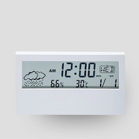 Réveil écran transparent Horloge de table LCD Station météo Affichage Horloge de table promotionnelle Indicateur de température humidité