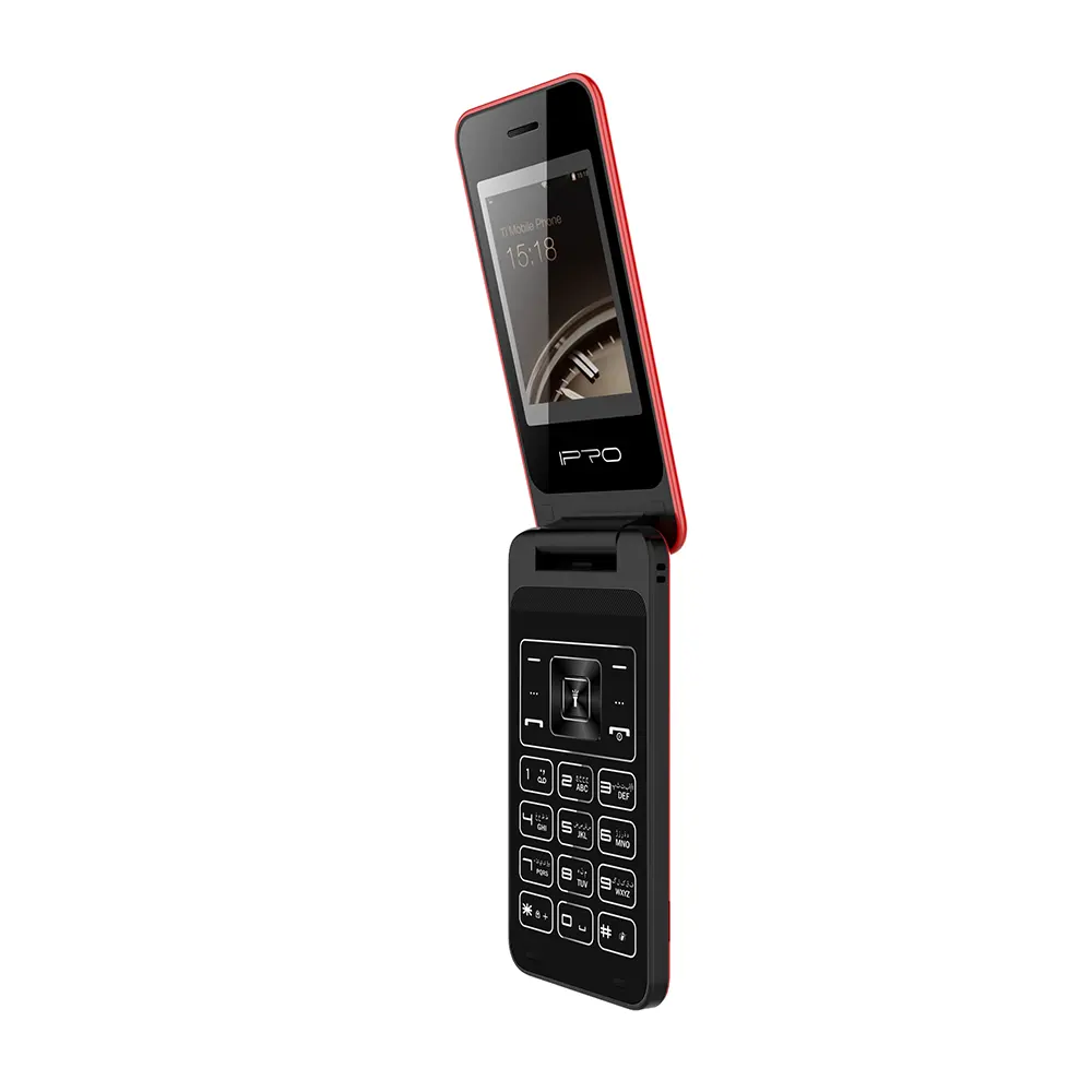 Versione globale 2G Flip Phone cellulare doppio schermo 2.8/1.77 pollici telefono a doppia funzione