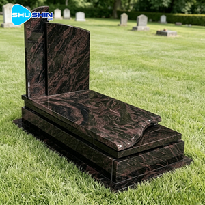 Monument funéraire de luxe en granit, design moderne, personnalisable, vente en gros directe usine Chine, pour cimetières - Product Image 1