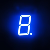 Besar 5 inci satu Digit Display Led 7 Segmen modul Led Houkem-50011-A warna biru/BB 10pin