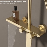 Ensemble de douche à effet pluie GEASAM en cuivre brossé gris canon, avec buse de surpression, pour distributeurs et fournisseurs de projets