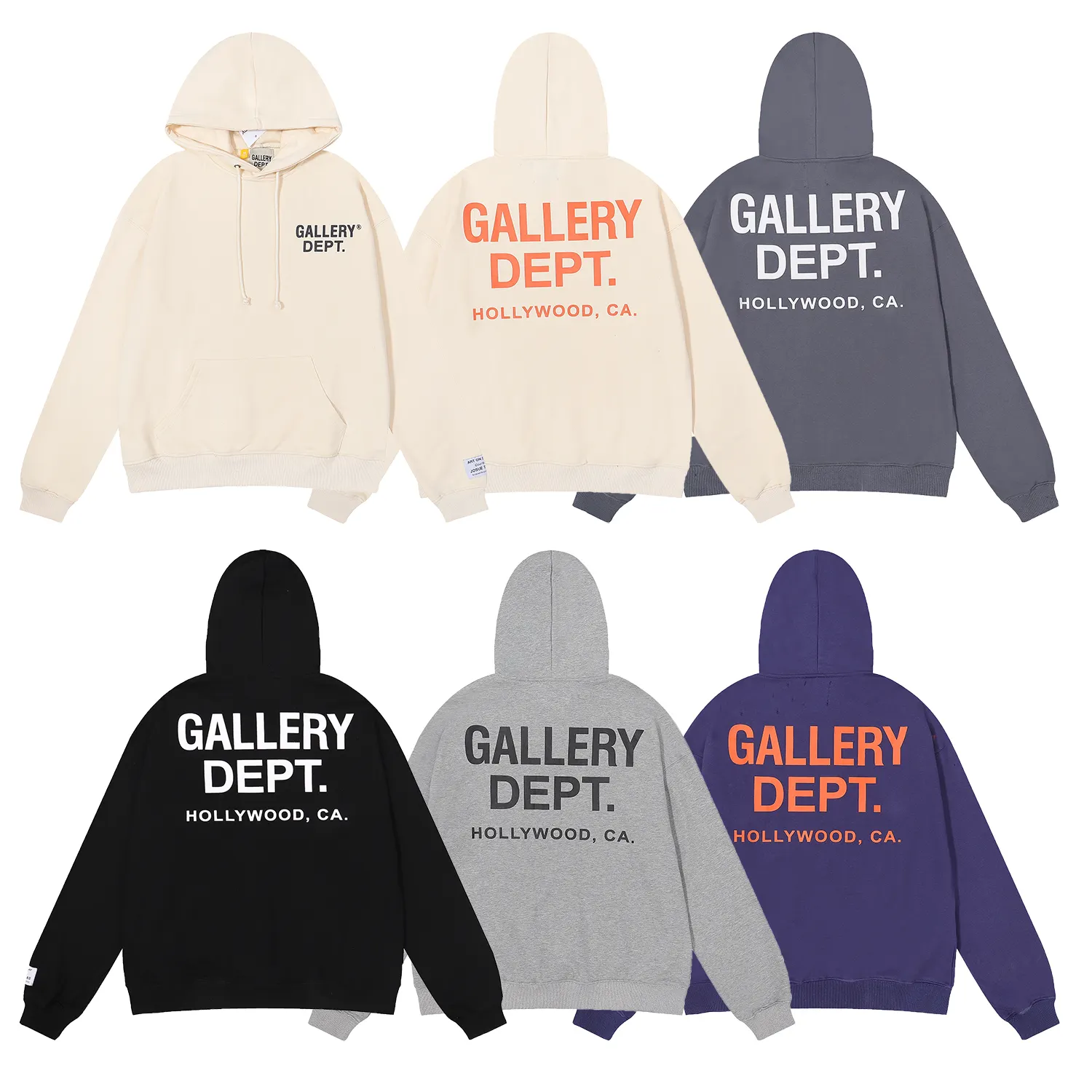 American fashion brand GALLERY DEPT Hollywood limited classic print long-sleeved jacket cotton terry men's hoodie sweater